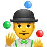 Como o emoji do Homem malabarista é exibido no Apple.