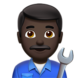 Hoe Mannelijke monteur: donkere huidskleur emoji eruit ziet op Apple.