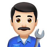 How Man Mechanic: Light Skin Tone emoji looks on Apple.