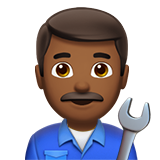 How Man Mechanic: Medium-Dark Skin Tone emoji looks on Apple.