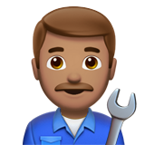 How Man Mechanic: Medium Skin Tone emoji looks on Apple.