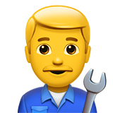 Cómo se ve el emoji Profesional de la mecánica hombre en Apple.