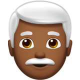 A quoi ressemblent les emoji Homme: peau mate et cheveux blancs sur Apple.