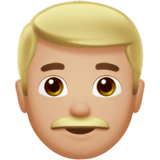 A quoi ressemblent les emoji Homme: peau moyennement claire sur Apple.