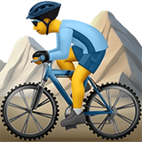 Come Ciclista uomo di mountain bike emoji appare su Apple.