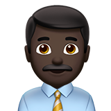 How Man Office Worker: Dark Skin Tone emoji looks on Apple.