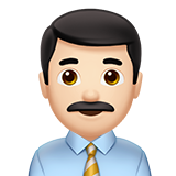 How Man Office Worker: Light Skin Tone emoji looks on Apple.