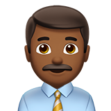 How Man Office Worker: Medium-Dark Skin Tone emoji looks on Apple.