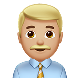 How Man Office Worker: Medium-Light Skin Tone emoji looks on Apple.