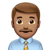 How Man Office Worker: Medium Skin Tone emoji looks on Apple.