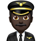 How Man Pilot: Dark Skin Tone emoji looks on Apple.