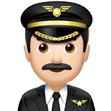 How Man Pilot: Light Skin Tone emoji looks on Apple.