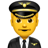 Erkek pilot emojisi Apple üzerinde nasıl görünüyor.