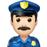 How Man Police Officer: Light Skin Tone emoji looks on Apple.