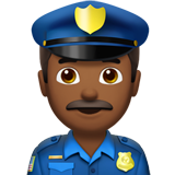 Wie Polizist: mitteldunkle Hautfarbe Emoji auf Apple aussieht.