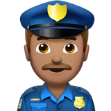 How Man Police Officer: Medium Skin Tone emoji looks on Apple.