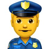 Hur Manlig polis emoji ser ut på Apple.