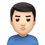 Bagaimana emoji Lelaki mencebik: ton kulit cerah kelihatan di Apple.