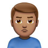 Hoe Pruilende man: getinte huidskleur emoji eruit ziet op Apple.