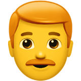 Hvordan Mann: rødt hår emoji ser ut på Apple.