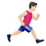 How Man Running Facing Right: Light Skin Tone emoji looks on Apple.