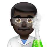 Como o emoji do Cientista homem: pele escura é exibido no Apple.