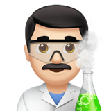 How Man Scientist: Light Skin Tone emoji looks on Apple.