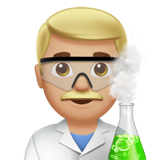 How Man Scientist: Medium-Light Skin Tone emoji looks on Apple.