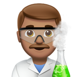 How Man Scientist: Medium Skin Tone emoji looks on Apple.