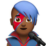 A quoi ressemblent les emoji Chanteur: peau mate sur Apple.