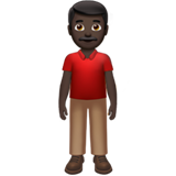 How Man Standing: Dark Skin Tone emoji looks on Apple.