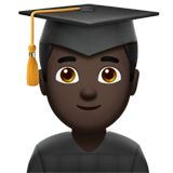 How Man Student: Dark Skin Tone emoji looks on Apple.