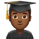 How Man Student: Medium-Dark Skin Tone emoji looks on Apple.