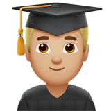 How Man Student: Medium-Light Skin Tone emoji looks on Apple.