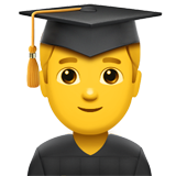 Bagaimana Sarjana pria emoji terlihat di Apple.