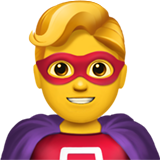 Πώς φαίνεται το emoji Άντρας υπερήρωας στο Apple.