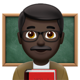 How Man Teacher: Dark Skin Tone emoji looks on Apple.