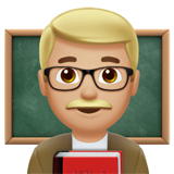 How Man Teacher: Medium-Light Skin Tone emoji looks on Apple.