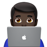 A quoi ressemblent les emoji Informaticien: peau foncée sur Apple.