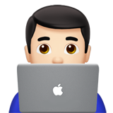 Bagaimana emoji Ahli teknologi lelaki: ton kulit cerah kelihatan di Apple.