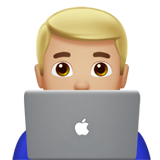 How Man Technologist: Medium-Light Skin Tone emoji looks on Apple.