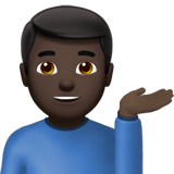 How Man Tipping Hand: Dark Skin Tone emoji looks on Apple.