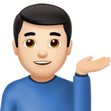 Bagaimana emoji Lelaki menadah tangan: ton kulit cerah kelihatan di Apple.