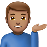 How Man Tipping Hand: Medium Skin Tone emoji looks on Apple.