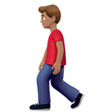 A quoi ressemblent les emoji Homme qui marche: peau légèrement mate sur Apple.