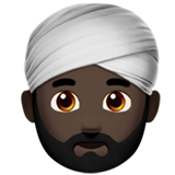 Wie Mann mit Turban: dunkle Hautfarbe Emoji auf Apple aussieht.