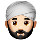 Come Uomo con turbante: carnagione chiara emoji appare su Apple.