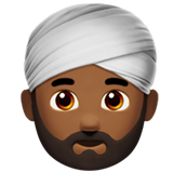 How Man Wearing Turban: Medium-Dark Skin Tone emoji looks on Apple.