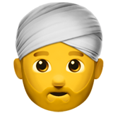 How Man Wearing Turban emoji looks on Apple.