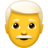 How Man: White Hair emoji looks on Apple.